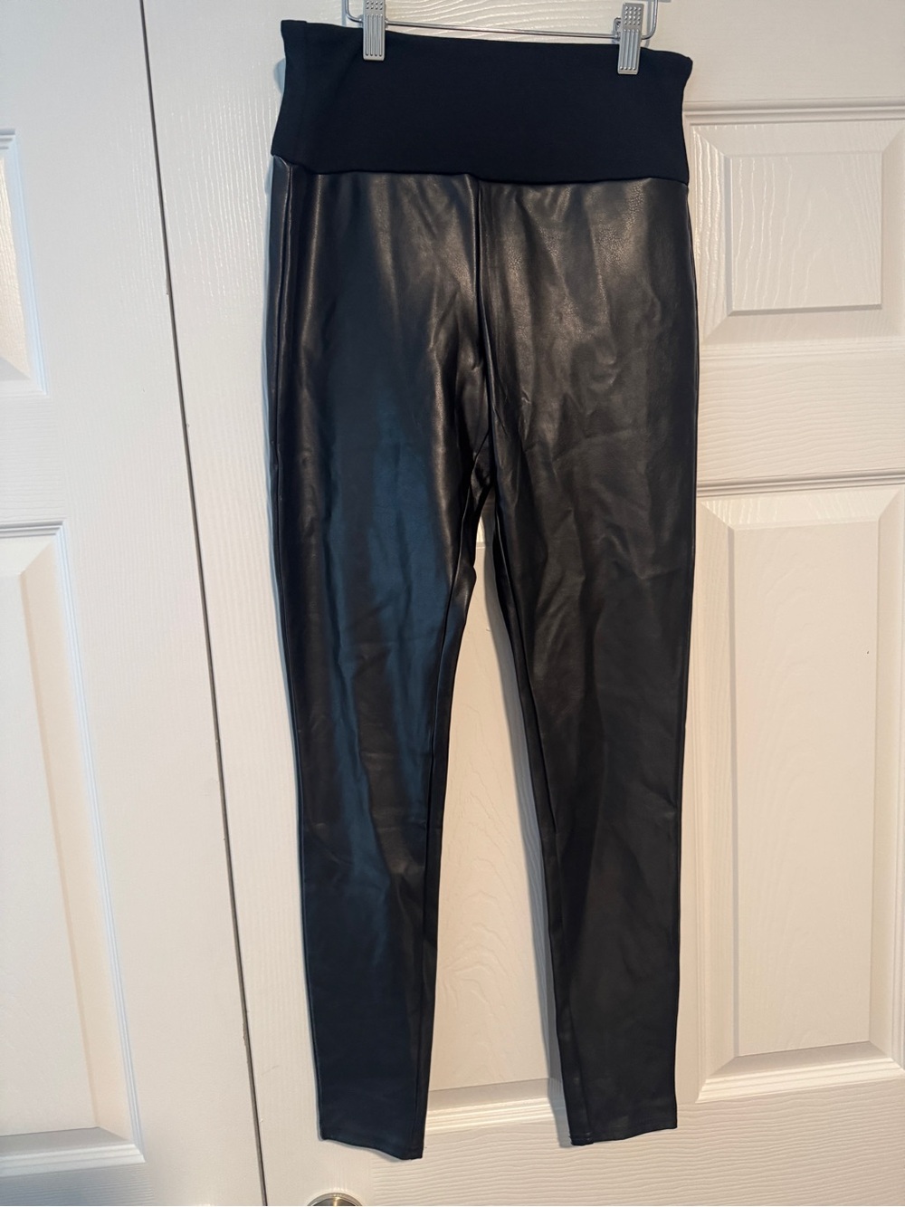 SPANX Faux Leather High-Waist Leggings - Black